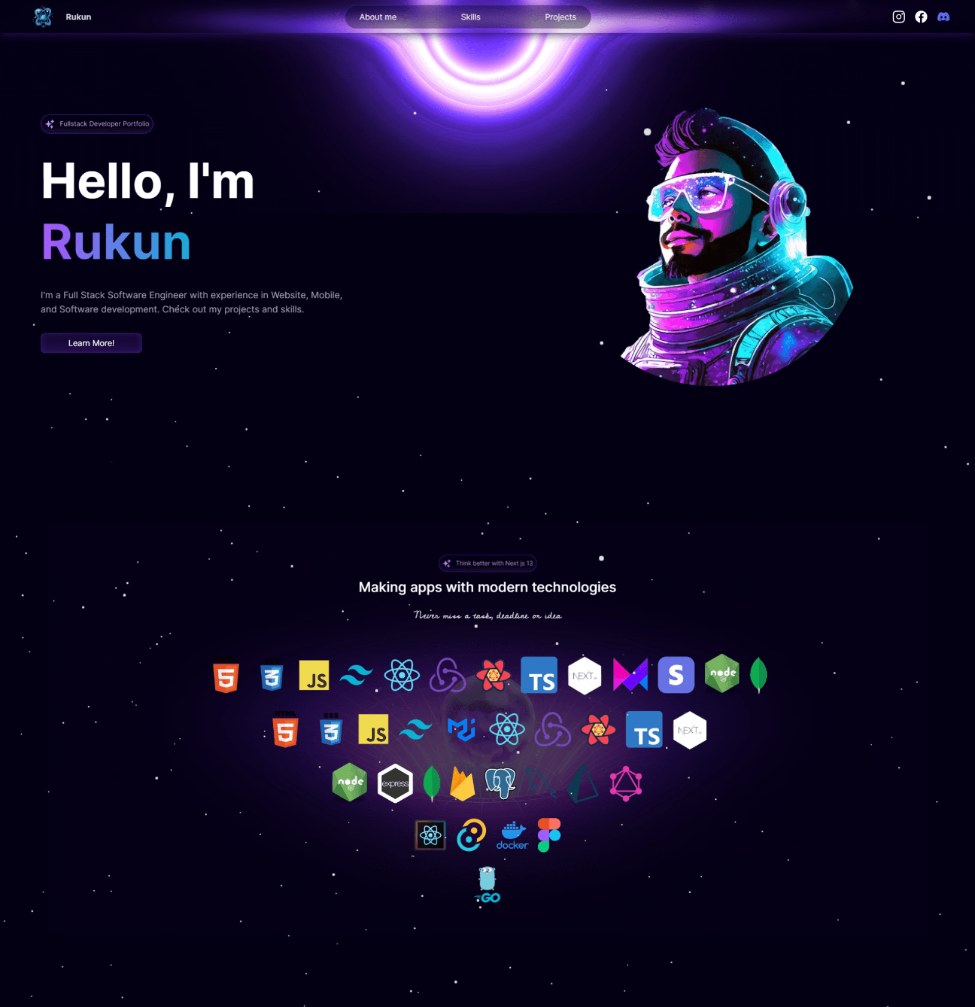 Space Themed Website